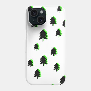 Christmas Pine Fir Tree Pattern with Black and Lime Green Phone Case