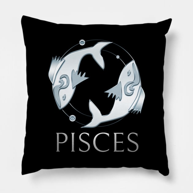 Pisces Zodiac Sign Pillow by Author Gemma James