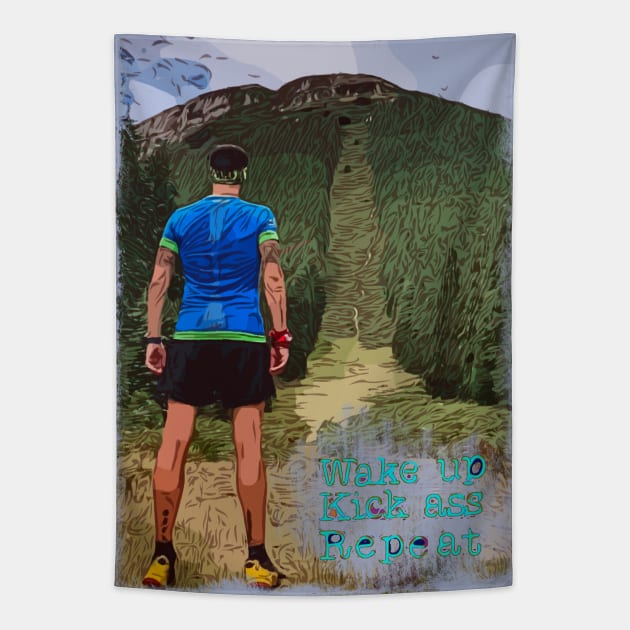 Runners Hill Wakeup Motivation Tapestry by FasBytes