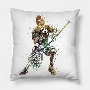 Boy Lacrosse Goalie Watercolor Gift Pillow