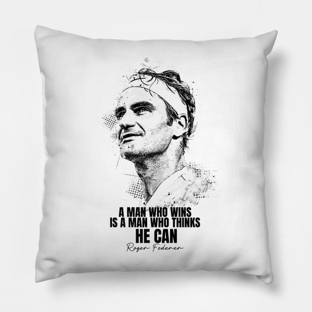 Roger Federer Quote Pillow by Yopi