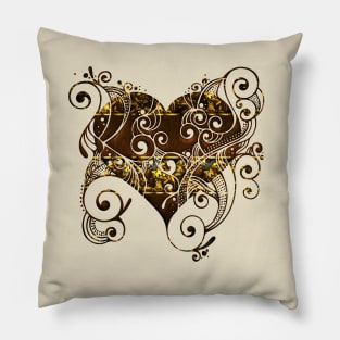 gold plated heart Pillow