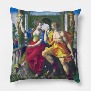 Couple fall in love in a mythological setting Pillow