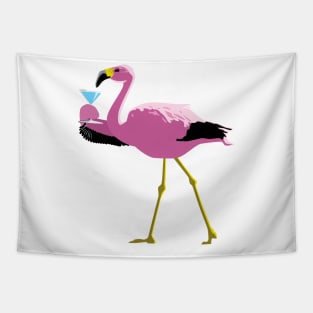 Flamingo with Martini Tapestry