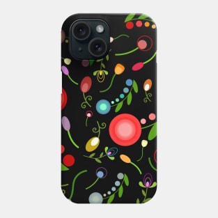 Florals on black Phone Case