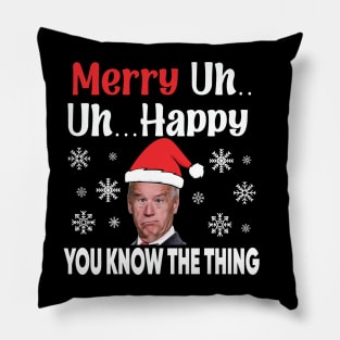 Santa Joe Biden Merry uh funyy Christmas Pillow