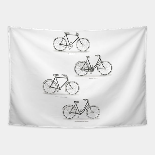 Vintage Bike Collection Tapestry by thecolddots