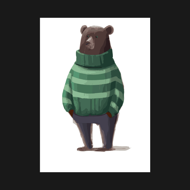 Bear in Winter Pullover by maxcode