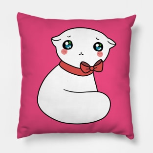 Pretty White Kitty Pillow