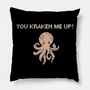 You Kraken Me Up! 8-Bit Pixel Art Giant Squid Pillow