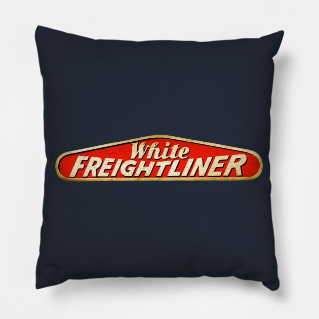 White Freightliner Pillow by Midcenturydave