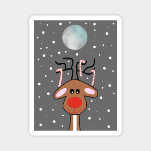 MOONLIGHT  Christmas Reindeer Magnet