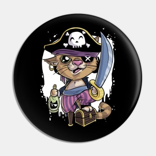 Cat pirate treasure Pin