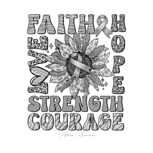 Asthma Awareness - Sunflower strong faith love T-Shirt