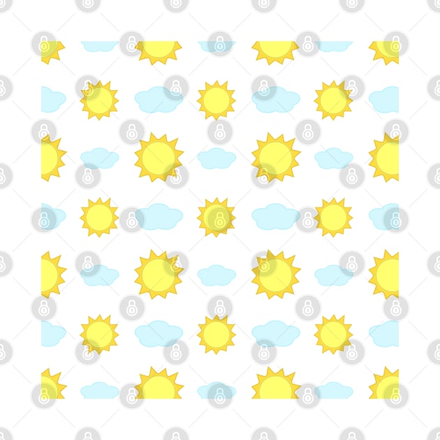 Sun and Clouds Pattern by Kelly Gigi