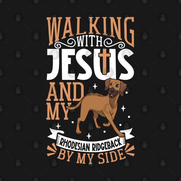 Jesus and dog - Rhodesian Ridgeback by Modern Medieval Design