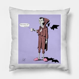 Dracula in Fluffy Slippers Pillow