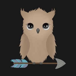 Cute Baby Owl Sitting on Arrow T-Shirt