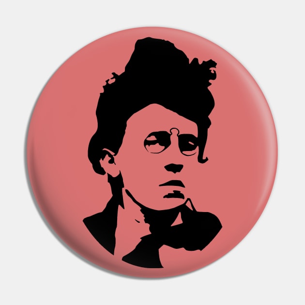 Emma Goldman Silhouette - Anarchist, Feminist, Socialist Pin by SpaceDogLaika