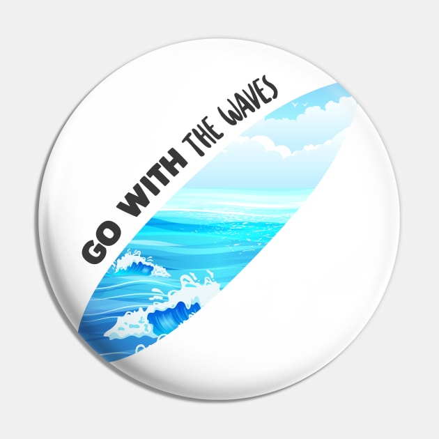 Surfboard Creative Waves Design Gift Pin by Swimarts