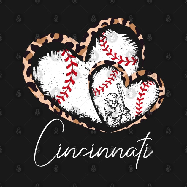 Cincinnati, Leopard Twins Hearts, Baseball, Baseball players by Sandra Holloman