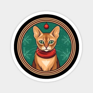 Abyssinian Cat Xmas, Love Cats Magnet