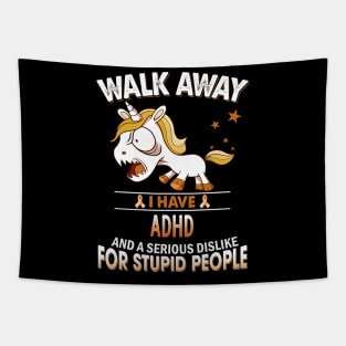 funny ADHD grumpy unicorn warrior Tapestry