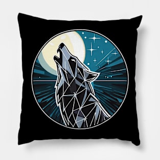 Geometric wolf Pillow