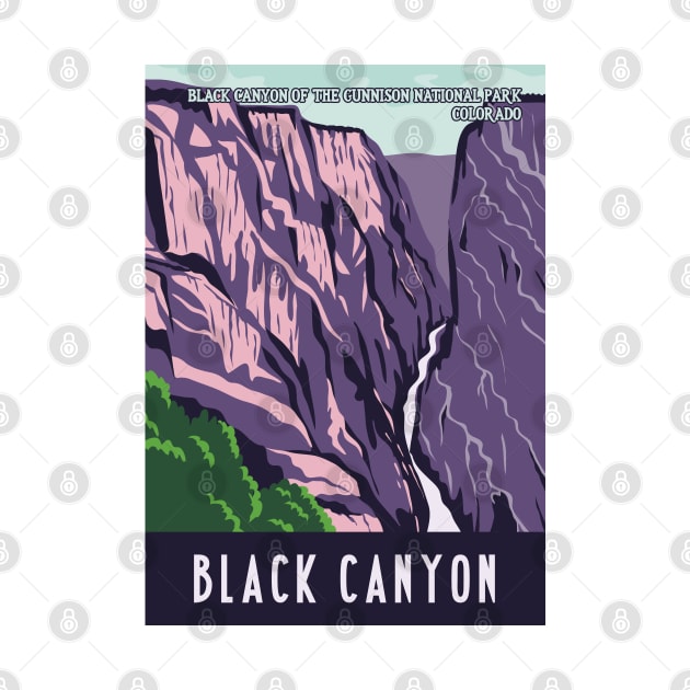 WPA Poster of Black Canyon of the Gunnison National Park Colorado, USA by JohnLucke