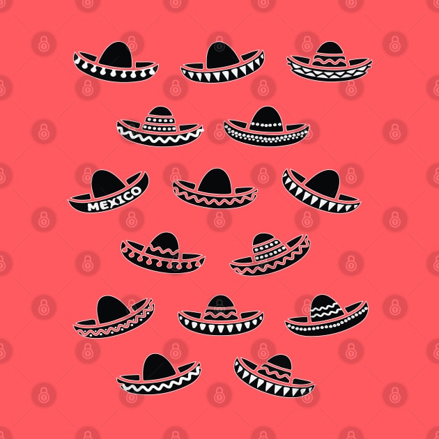 Adorable mexican sombrero pattern fiesta charro hat by T-Mex