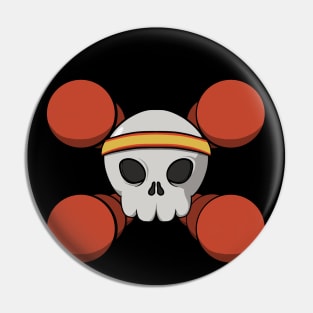 Dodgeball crew Jolly Roger pirate flag (no caption) Pin