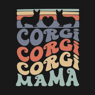 Retro Corgi Mom Welsh Corgi Dog Owner T-Shirt