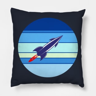 Retro Space Rocket Pillow