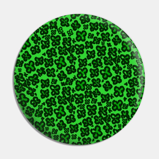 Shamrock Shaped Leopard Print for Saint Patrick's Day Pin by ButterflyInTheAttic