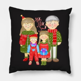 Happy new year family Pillow