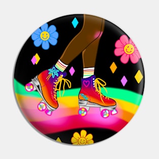 Rainbow Rollerskating Pin