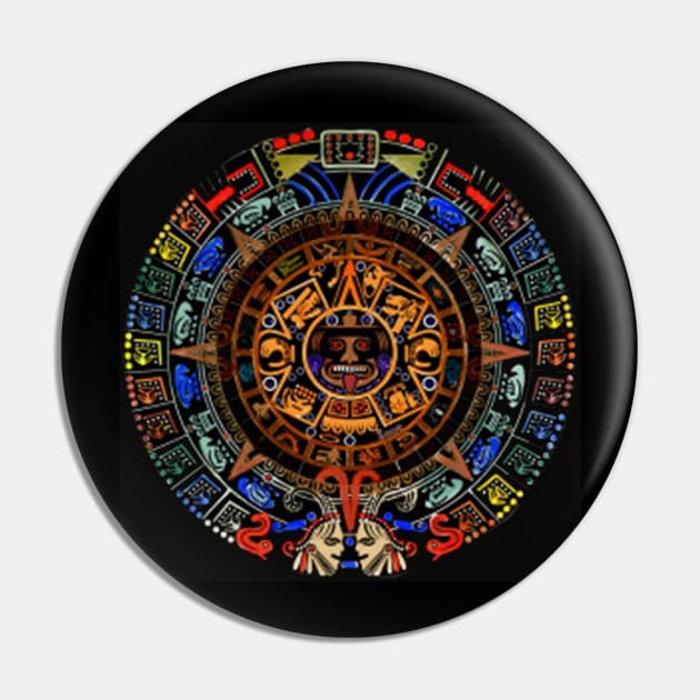 Colorful Mayan calendar Pin by junochaos