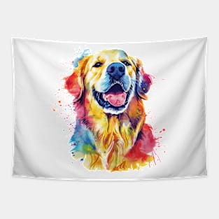 Golden Retriever Watercolor Pop Art Design for Dog Lovers Tapestry