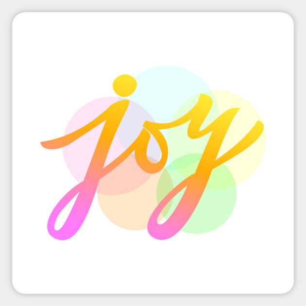 Joy Hand Lettering Print Joy Sticker Teepublic Uk