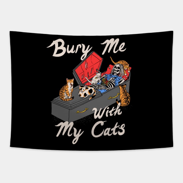 Bury Me With My Cats Tapestry by Hillary White Rabbit