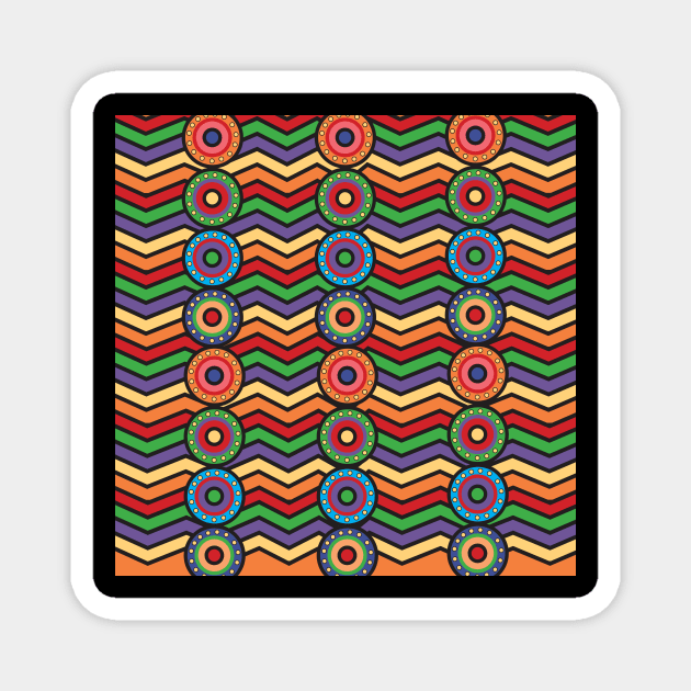 Colorful Chevron with Circles Magnet by Winks and Twinkles