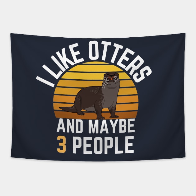 I like otters and maybe 3 people: Sunset Retro Vintage Tapestry by GoodWills