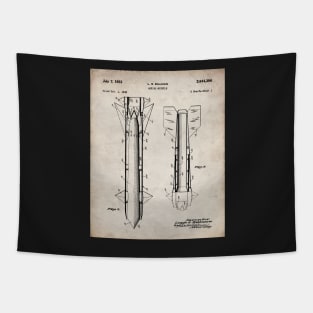 Army Aerial Missile Patent - Military Veteran Army Fan Art - Antique Tapestry