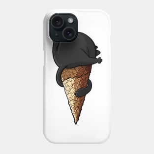 ICE CREAM BLACK CAT Phone Case