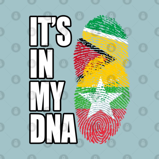 Guyanese And Burmese Mix Heritage DNA Flag by Just Rep It!!