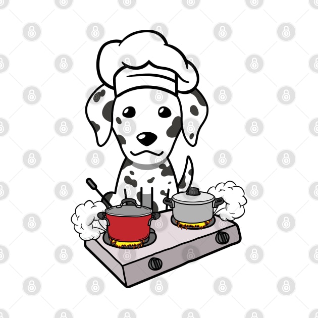 Funny dalmatian is cooking by Pet Station