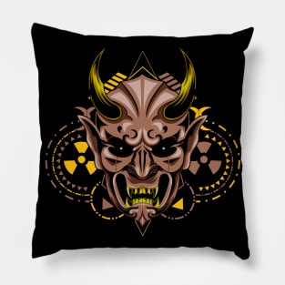 yokai mask oni japan Pillow