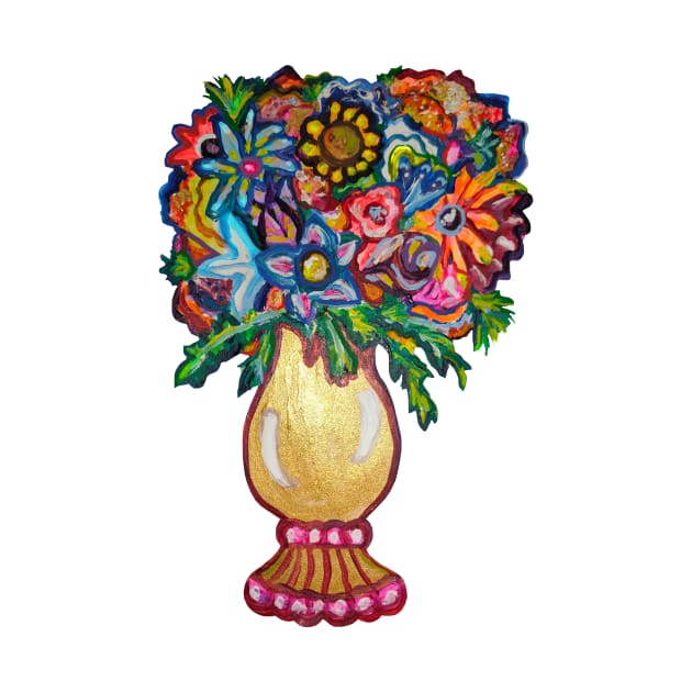 The Elegant Pretty Colorful Flower Vase by Art by Deborah Camp