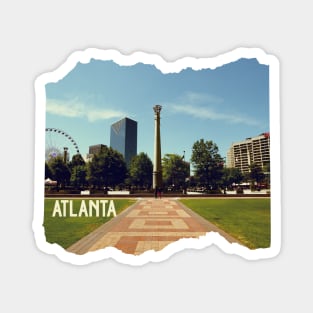 Cool photography of Atlanta Georgia skyline blue sky USA city break Magnet