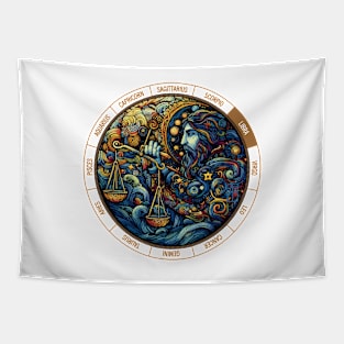 ZODIAC Libra - Astrological LIBRA - LIBRA - ZODIAC sign - Van Gogh style - 1 Tapestry